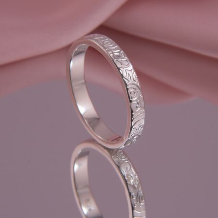 Layering Ring Silber Ornamentmuster